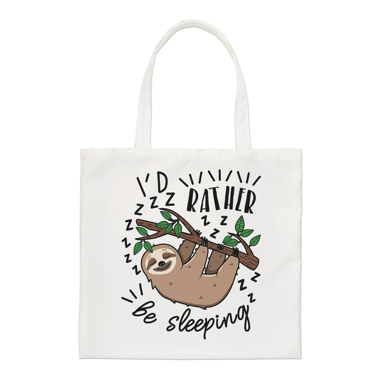 I'd Rather Be Sleeping Sloth Regular Tote Bag Funny Joke Animal Lazy Shopper