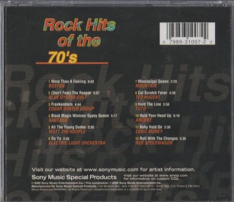 Rock Hits of the 70's [Sony Special Products 2000] by Various