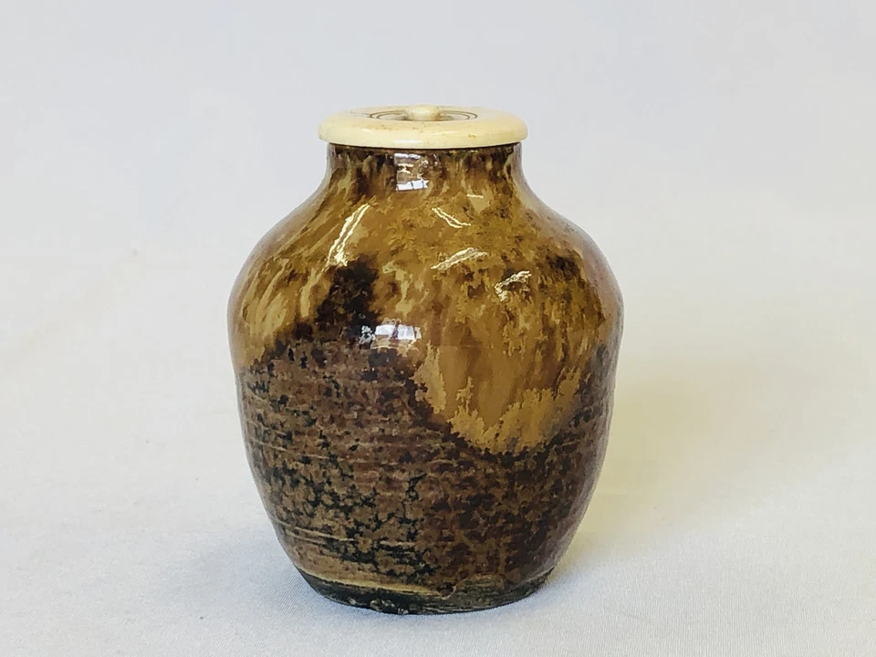Y5022 CAJA Koseto Seto-ware Shifuku caddy Japón antiguo té ceremonia cerámica Foto 4 de 4