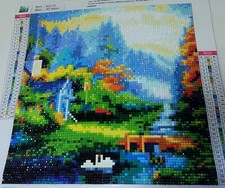 Completed Handcrafted Diamond Art Unique Colorful Finished Piece Amazing Scene