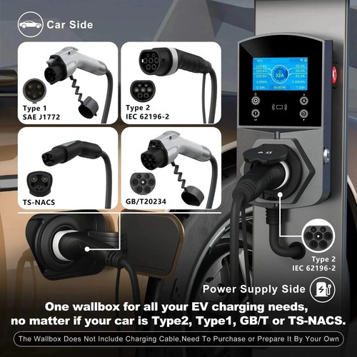 EV Charging Station 1.4-22kW, 1&3 Phase, WiFi APP & RFID enabled, Smart Charger - Bild 5 von 19