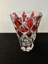 Vase rouge overlay en cristal