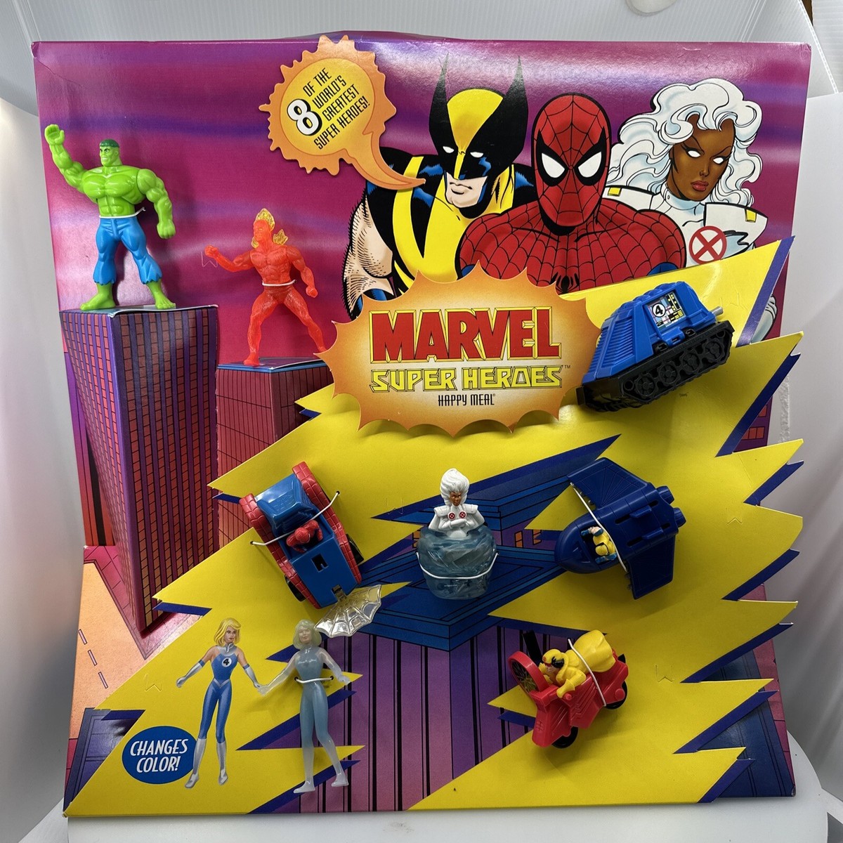 1996 marvel super heroes McDonald's Display Case Complete | eBay