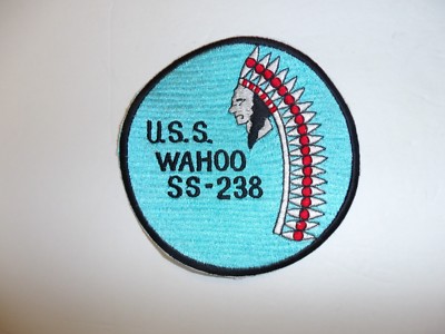 b8088 WW US Navy Submarine Patch USS WAHOO SS 238 size 3/4 Sub IR35E  - Main Image