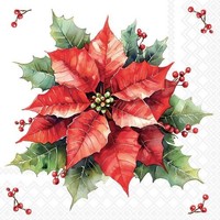 Weihnachten Servietten Cocktail 25X25 3-Lagig 20 StüCk Weihnachtsstern Festive