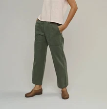 Jungmaven Women's Size Medium Green Hemp Blend Ocean Pant Wide Leg High Waist