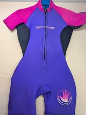 Body Glove Womens XL 11 Shorty Wetsuit Purple Pink Neoprene Front Zip Surf Swim