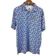 US Open Official 122nd US Open Golf Polo Shirt XL Blue Floral Logo Short Sleeve