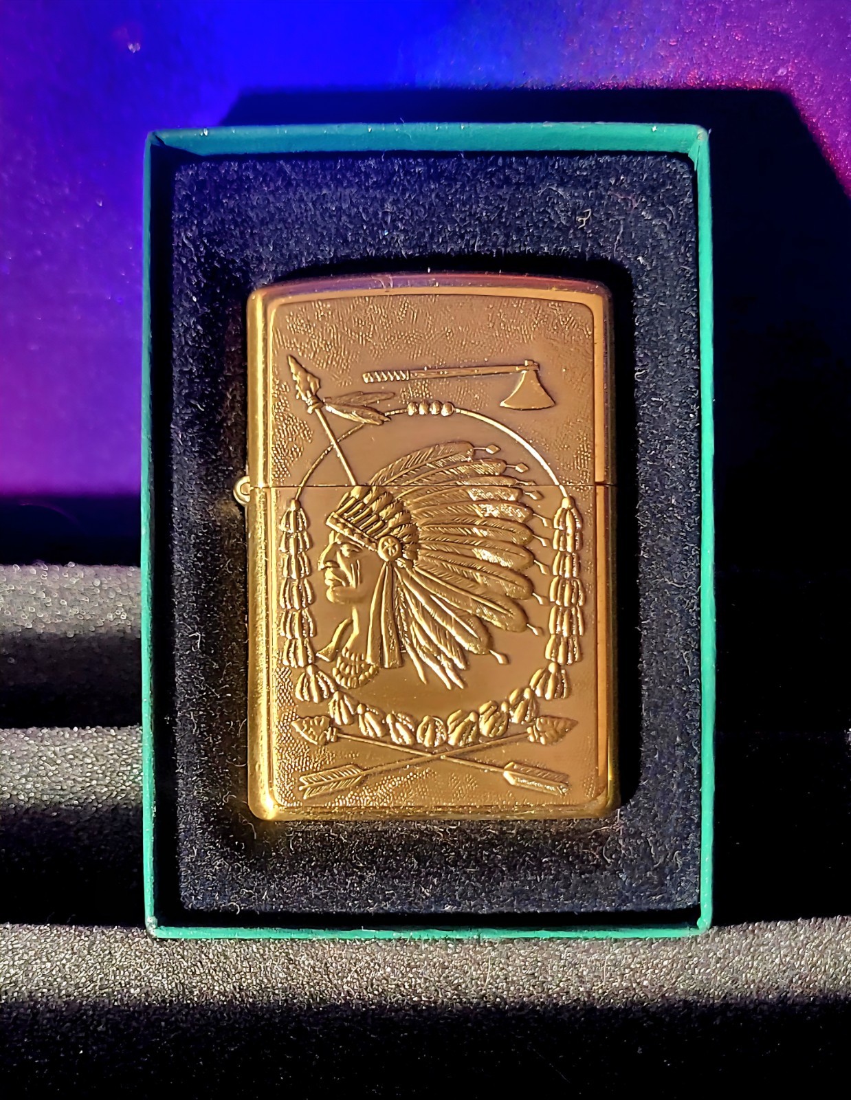1997 Native American Indian Chief Brass Plated