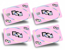 Adesivo/pelle carta di credito olografica rosa rovesciato UNO decalcomania CONFEZIONE DA 4