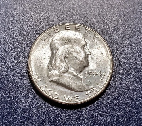 Gem BU 1954-S Franklin Half Dollar