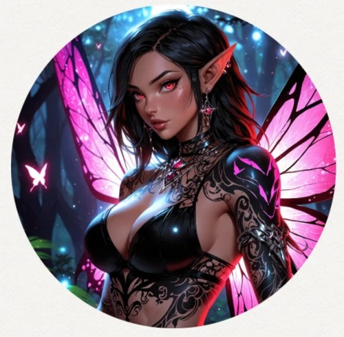 Hayleybug 1 oz Wings of Defiance Dark Fairy silver Art Round w/ COA mintage 15