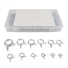 285xSpring Hose Clamp 6-22mm Fastener Kit Fuel Water Line Pipe Air Tube Clip Set