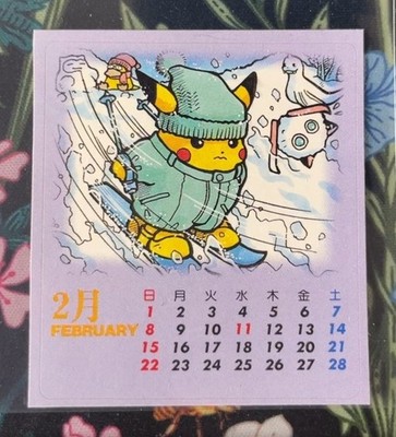 Pikachu Snorlax Psyduck Jigglypuff Calendar Sticker Pokemon Corocoro -S231