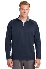 NEW Sport-Tek S1/4-Zip Sport-Wick Pullover Fleece Size MEDIUM NAVY /SILVER
