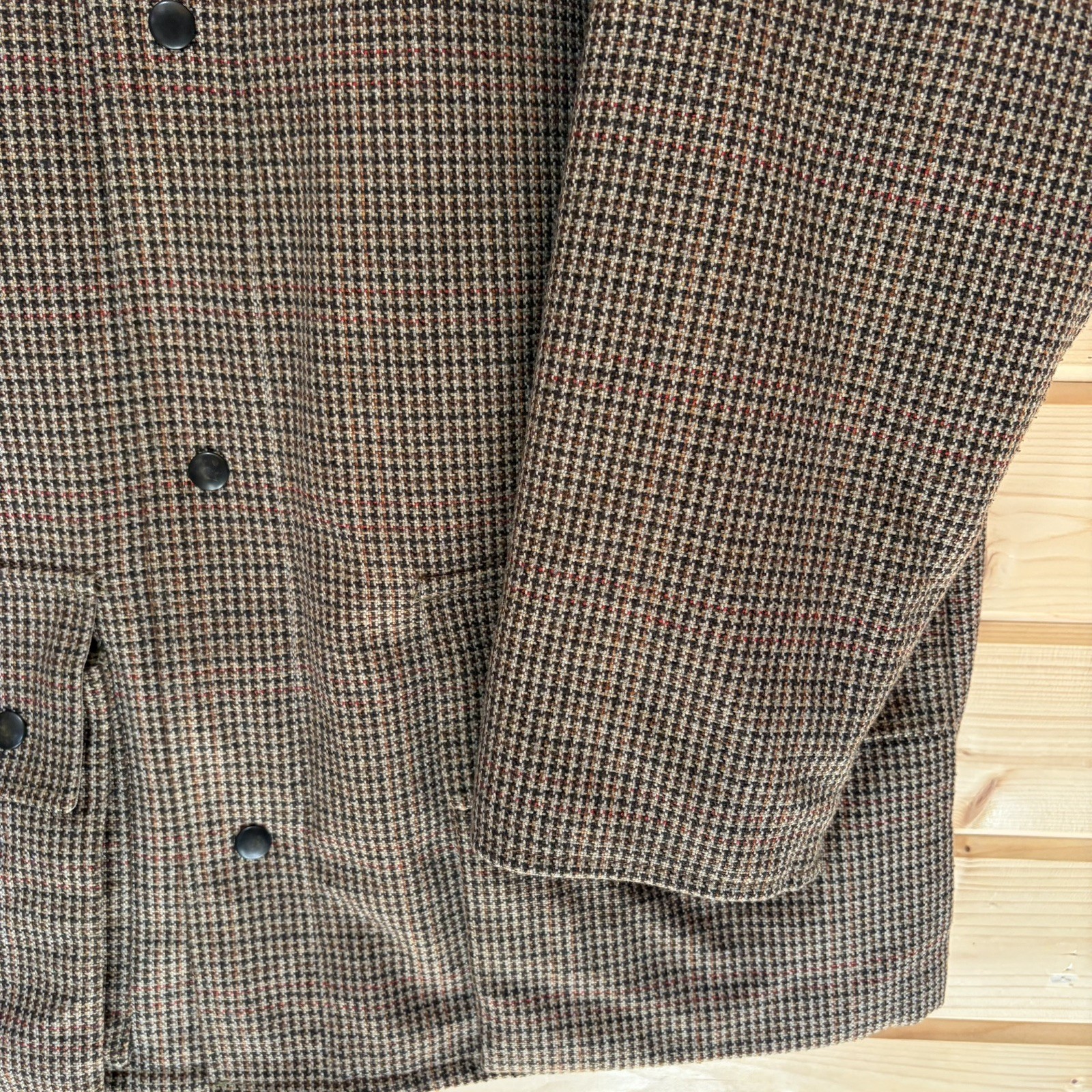 Barbour Tweed Wool Jacket Made In Scotland herringbone Rare Vintage Size XL image 3