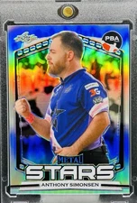 /20 ANTHONY SIMONSEN 2024 Leaf Metal PBA Tour Bowling Stars Silver HOLO SP PBA-7
