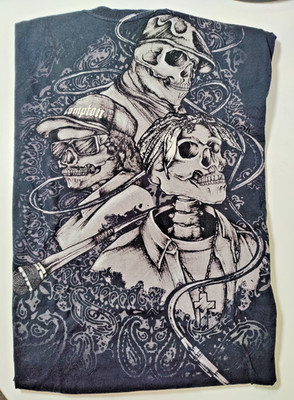 Hip Hop Rap Legends T-Shirt Biggie Tupac Eazy-E Skulls Bones Vintage Graphic XL