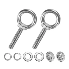2-Sets Stainless Eyebolt M10x51mm Shoulder Lifting Eye Bolt with Nuts Washers