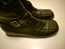 J'aime Vintage Women's Black Square Toe Ankle Leather Boots Uk 6