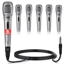 Pyle Professional Dynamic Microphone 6 Pack for Studio Karaoke Live Performances