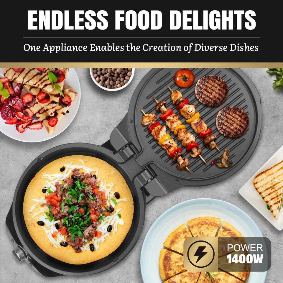 Электрическая сковорода с антипригарным покрытием, многофункциональная Quesadilla Maker 10 дюймов, электрическая... - Изображение 2 из 4