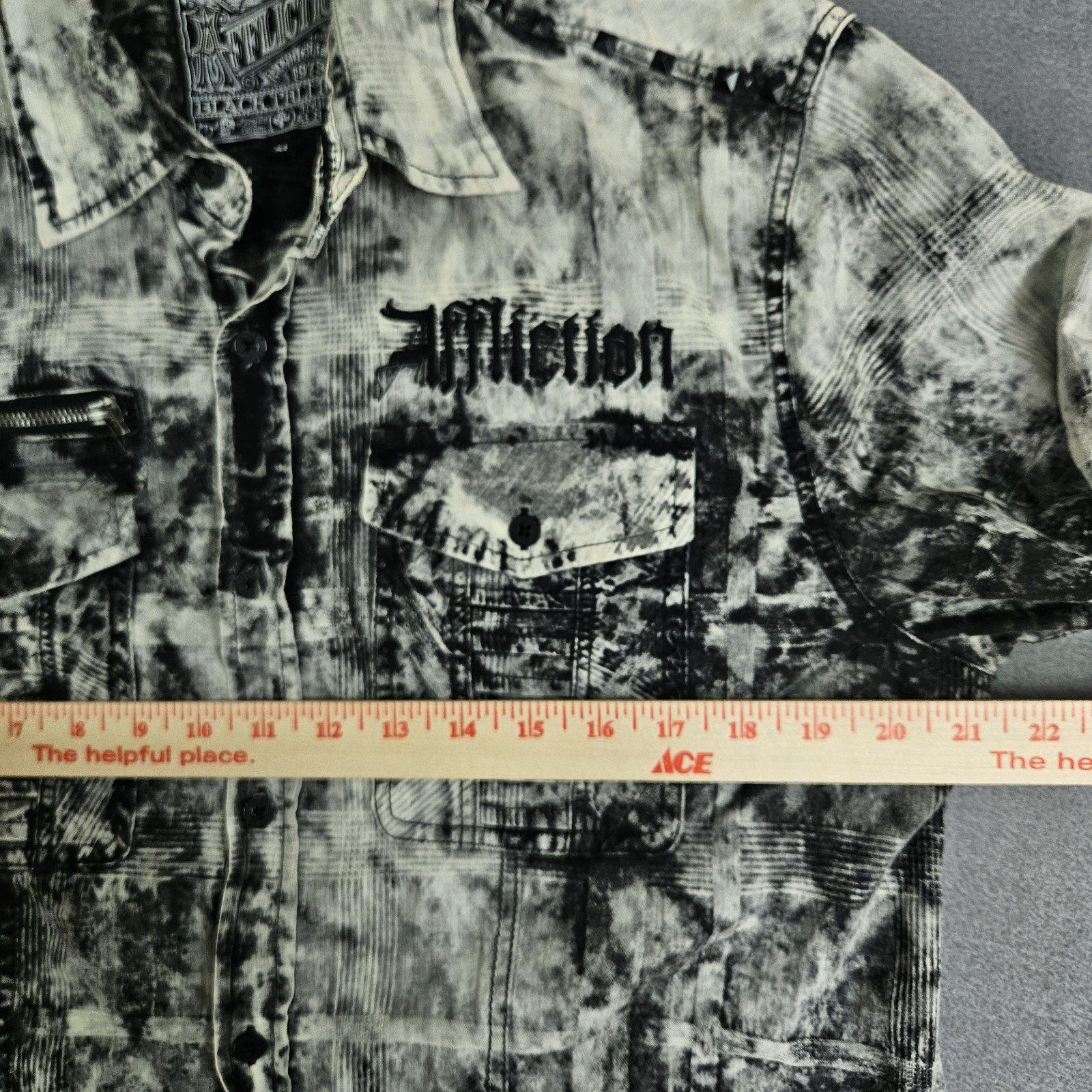 Affliction Button Down Black Premium Long Sleeve … - image 10