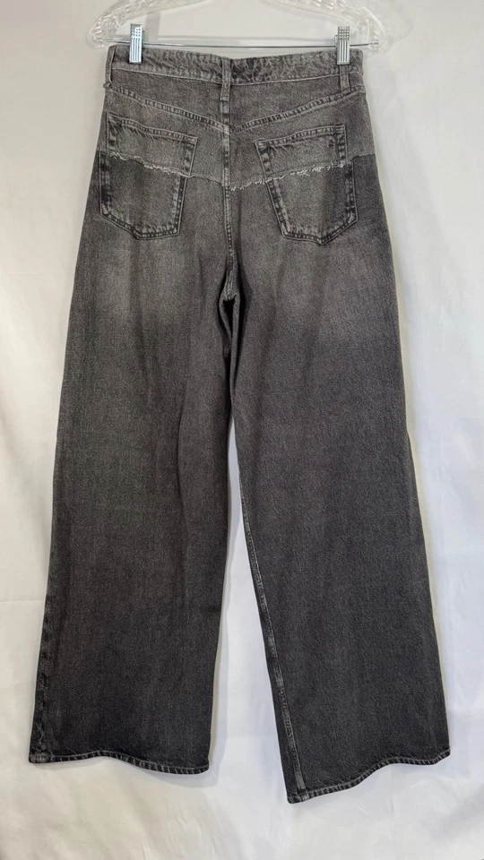 rag & bone Miramar Sofia Pants Size 28 Knit Denim Wide Leg Black Sweatpant Jeans - Image 2 of 4