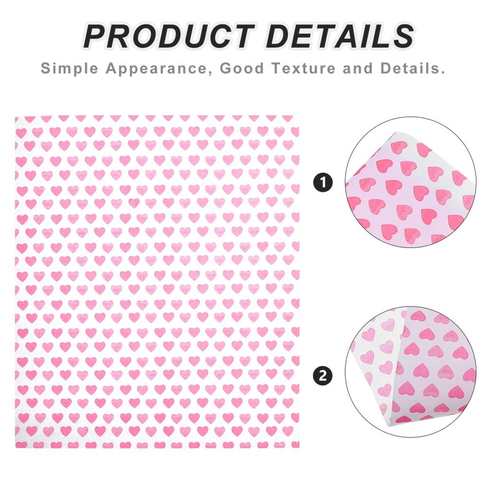 Heart Print Food Safe Wax Paper Pink Greaseproof Sheets for Food ...