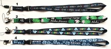 Hawaiian Print 21" x 0.75" Lanyards Island Aloha Hawaii Wear Flowers Turtles New