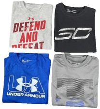 Lot of 4 Under Armour Boys YMD Loose Tee Shirts Youth Medium YM/JM/J-M EUC