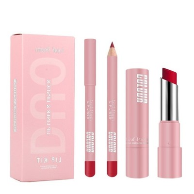 Hydrating 2 in 1 Lippenstift Set mit Lip Liner Long Lasting Matte Smooth Finish