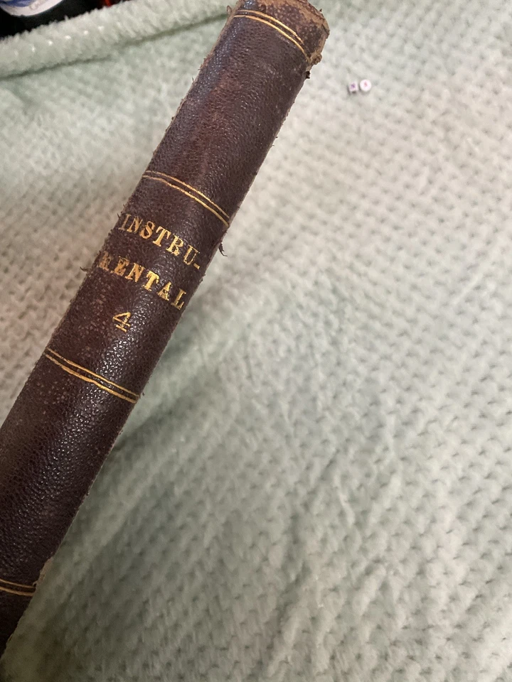 VERY RARE , Leatherbound, The Music Library , Instrumental, Classical 1850 V4 - Image 2 of 4