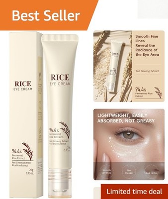 Rice Eye Cream with Ginseng - Moisturizing Eye Roller for Youthful Glow - 1.06oz