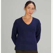 Lululemon Merino Wool V-Neck Sweater Night Sea