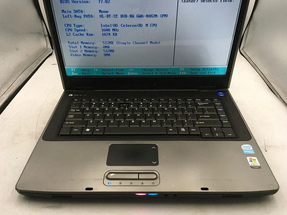 GATEWAY MA7 MX6214 - BOOTS TO BIOS - INTEL CELERON - 512MB RAM - 15" - READ - BB - Image 3 of 4