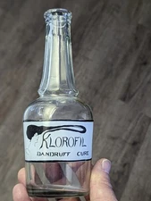 ***RARE*** Labeled Klorofil Dandruff Cure Bottle Charles City Iowa IA