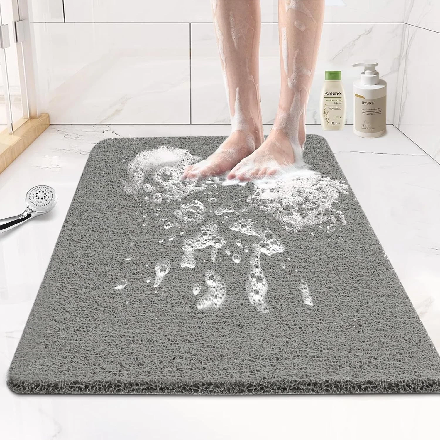 Joyhalo Bathtub Mat Non Slip, Bath for Tub, 30" x 17" (Rectangular), Grey