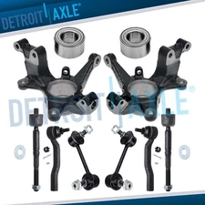 Front Knuckles Wheel Bearings Sway Bar Links Tie Rods for 2007 - 2012 Mazda CX-7