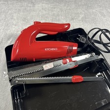 KITCHEN HQ Electric Carving Knife with Handle w 2 Sets Of Serrated Blades Case