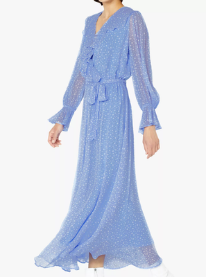 emma and michele blue dress The Emma Dress in Chambray Blue Baroque 2 / Chambray Blue Baroque