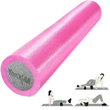 Yes4All 36 Inch Pink Grey Medium Firm Foam Roller for Fitness and Mobility