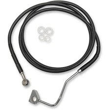 Drag Specialties Front Brake Line - 64-1/2" - Black Stainless Steel 1741-3988