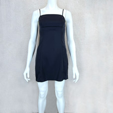 Forever21 Black S Mini Dress Spaghetti Adjustable Straps Square Neck Classic 90s