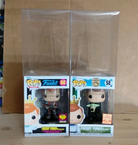 Funko Pop Fundays Star Wars Freddy Funko Lot Freddy as Mandalorian & Luke Grogu