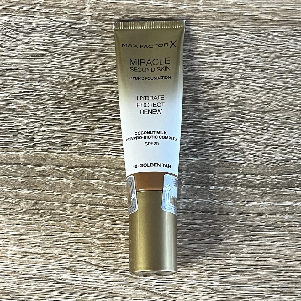 MAX FACTOR MIRACLE SECOND SKIN HYBRID FOUNDATION SPF 20 - Golden Tan No 10 - Image 2 of 4