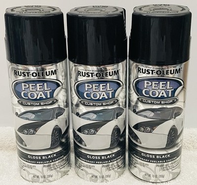 (3-Pack) RustOleum PEEL COAT 11oz. Gloss BLACK Temporary Peel Coating 316176
