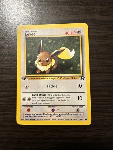 Eevee Team Rocket 55/82 1st Edition Common Vintage Pokemon TCG Card