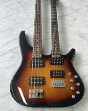 US Sunburst Double Neck Electric Guitar Bass 6String Guitar 4 String Bass