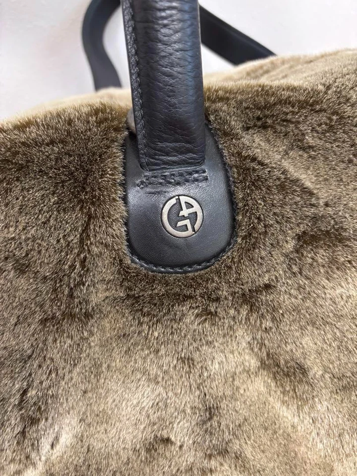 Bolso de viaje GIORGIO ARMANI Boston de piel/cuero marrón para hombre usado de Japón Foto 3 de 4